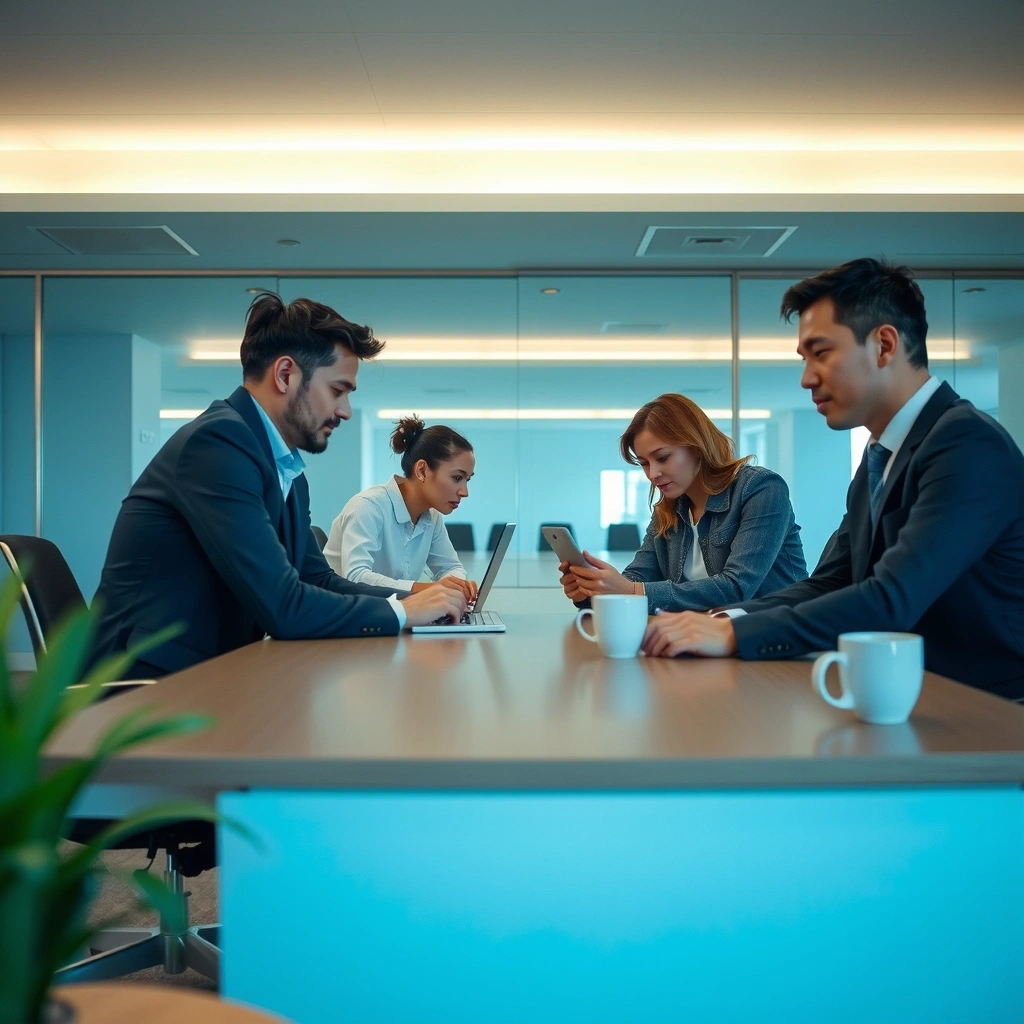 Equipe do Brasil Notícias 24 trabalhando no escritório